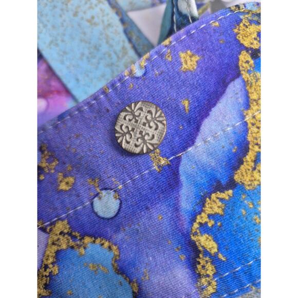 Simply Art by Dolcezza Watercolor Jacket 100% Cotton Gold Accents Sz L - Picture 6 of 6